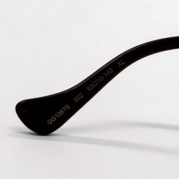 NEW GUCCI SUNGLASSES GG1087S 002 GOLD UNISEX EYEWEAR GUCCI WITH CHAIN - Picture 10 of 11